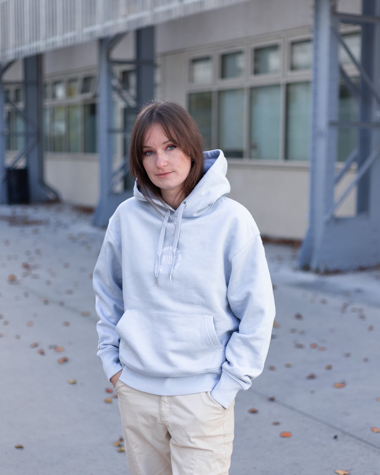 Girl cheap wearing sweatshirt